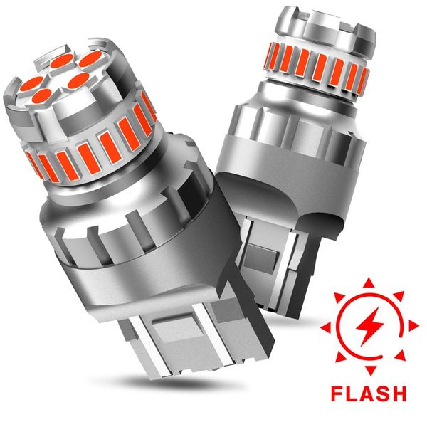 

2шт 3157 красный светодиодные лампы t25 3156 p27 / 7w водить canbus t20 w21w w21 / 5w wy21w 7440 7443 шарик строба вспышки автомобиля тормоз