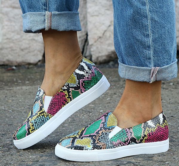 

flats 2019 new fashion leopard women casual shoes summer flat shoes women loafers roman sneakers slip on loafers, Black