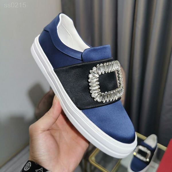 

personality rhinestone square buckle thick bottom casual shoes flat bottom comfortable single shoes factory direct sale size 35-39cm, Black