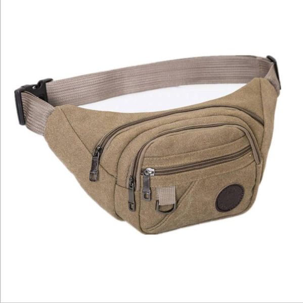 

multifunctional sports outdoor canvas waist bag tide men and women portable durable mobile coin purse
