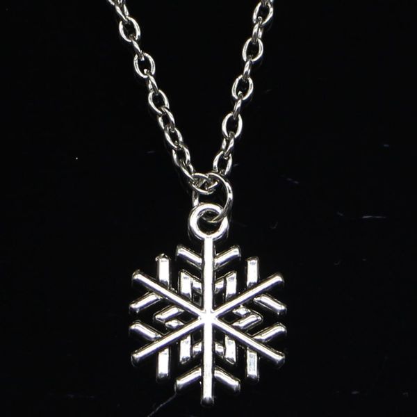 

20 шт. новая мода ожерелье 19x15 мм снежинка снег серебряные подвески короткие длинные женщины мужчины colar подарок ювелирные изделия колье, Silver