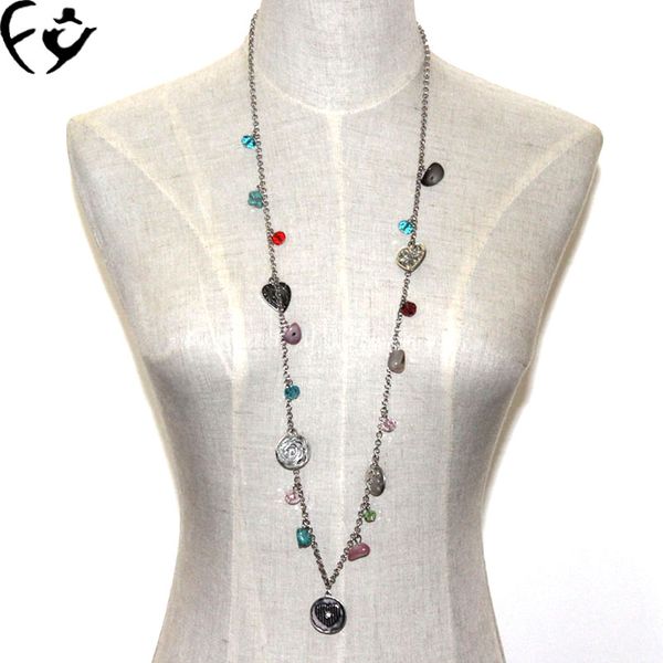 

europe and the united states popular handmade long necklace fy18091903, Silver