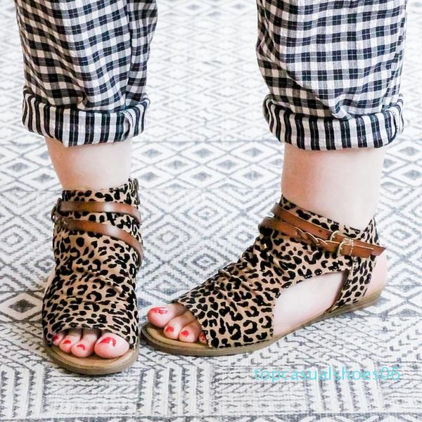 

bohemian women summer footwear non-slip breathable flat flip flops woman shoes large leopard sandals women 2020 t06, Black