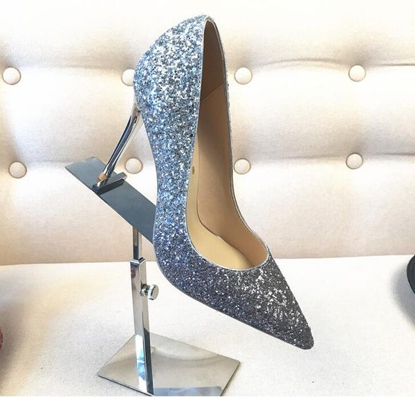 

real p fashion women pumps lady gold pink glitter leather round toe shoes pumps stiletto heels boots bride wedding shoes, Black