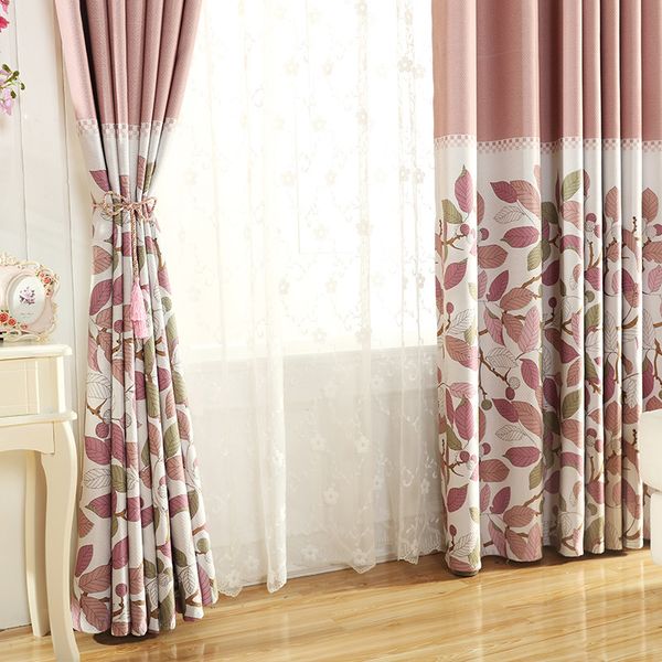 

new linen print pink teen curtains for living dining room bedroom