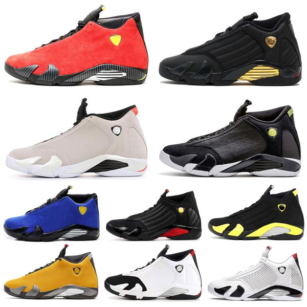 

2019 fashion 14 14s desert sand black toe fusion varsity red suede thunder men basketball shoes varsity royal dmp candy cane sneakers