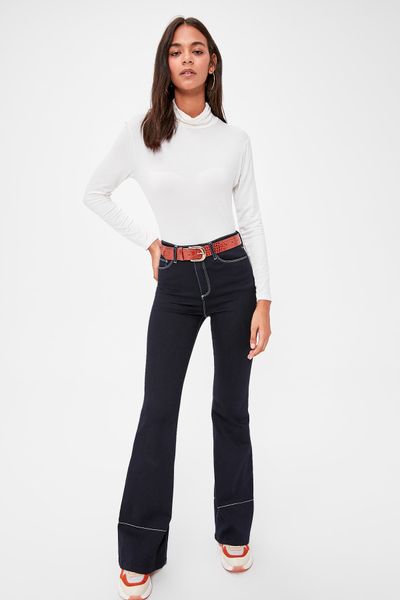 

trendyol upright collar knitted blouse twoaw20bz1114, White