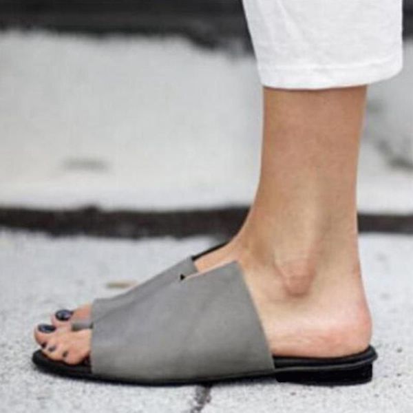 

doratasia классических женщины сплошной лето досуг flat обувь скольжению на обувь тапочки женщин летнего открытых тапочки, Black