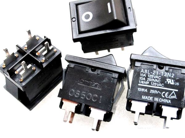 

omron 4 feet 2 files rocker switch 10a 250v a8l-21-12n2