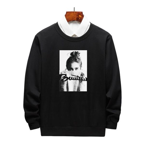 

повседневная мужчины и женщины печатные hoodie мода роскошь сплошные цвета кофты для mens мужчины женщины новые длинным рукавом толстовки, Black