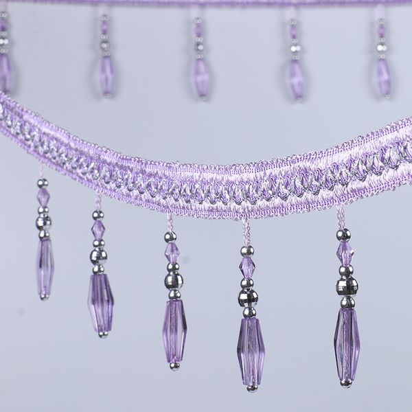 2019 12yards Curtain Lace Diy Crystal Beaded Ribbon Drapery