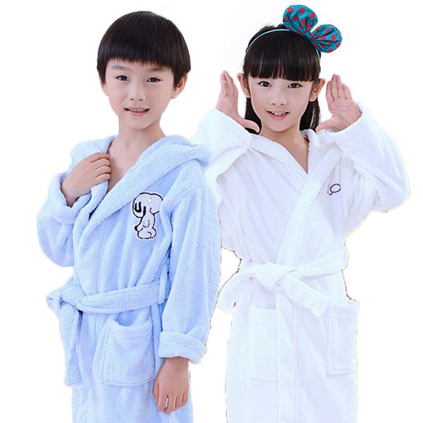 

зимние дети с капюшоном халат полотенце дети мальчики девочки хлопок прекрасные халаты халат детская домашняя одежда пижамы с поясами, Black;red