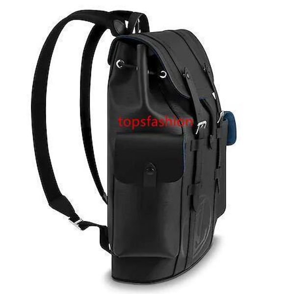 

m53302 кристофер pm мужчины мода черного мешок перемещения backpacks показы моды окисленная кожа бизнес сумка сумка totes сумка сумка