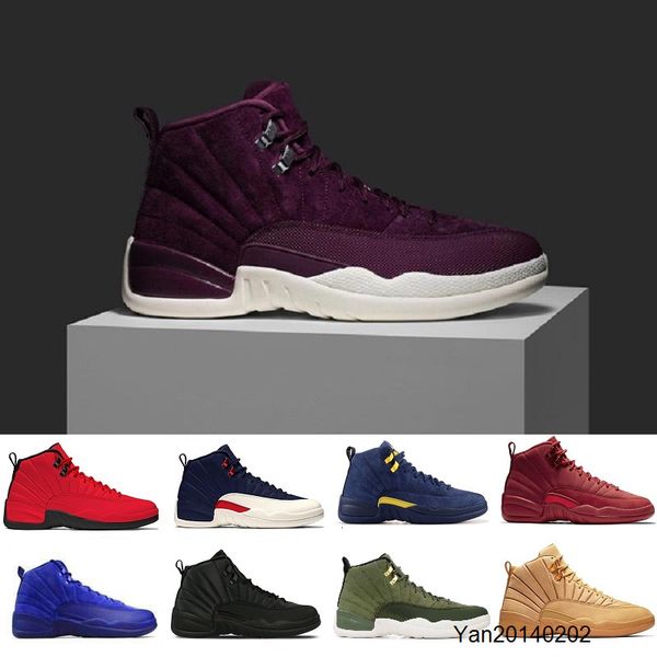 

12 12s basketball shoes white taxi flu game french gamma blue playoff black nylon bordeaux winterized men women j12 seankers