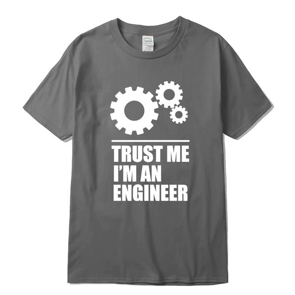 

100%cotton men t-shirts trust me,i am an engineer t shirts o-neck tees funny streetwear brand clothing t shirt, White;black