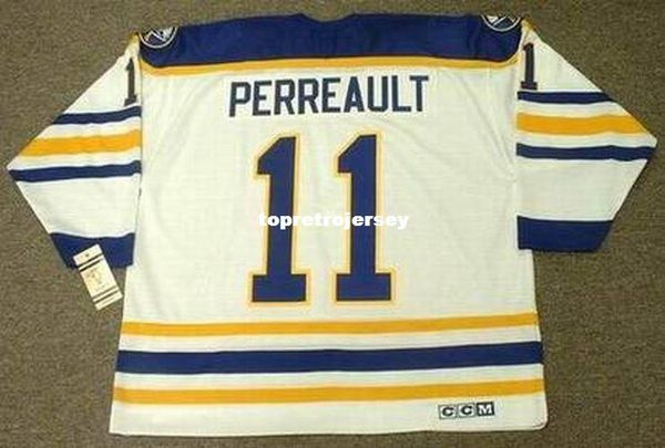 

wholesale mens gilbert perreault buffalo sabres 1984 ccm vintage home retro hockey jersey, Black;red