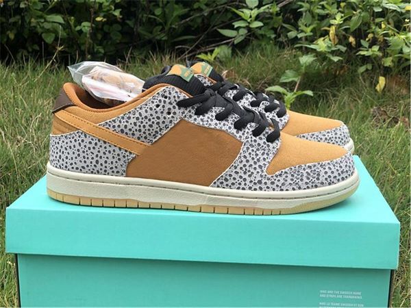 

authentic sb dunk low safari neutral grey kumquat desert ochre running shoes men atmos skateboarding shoes sneakers sports with original box