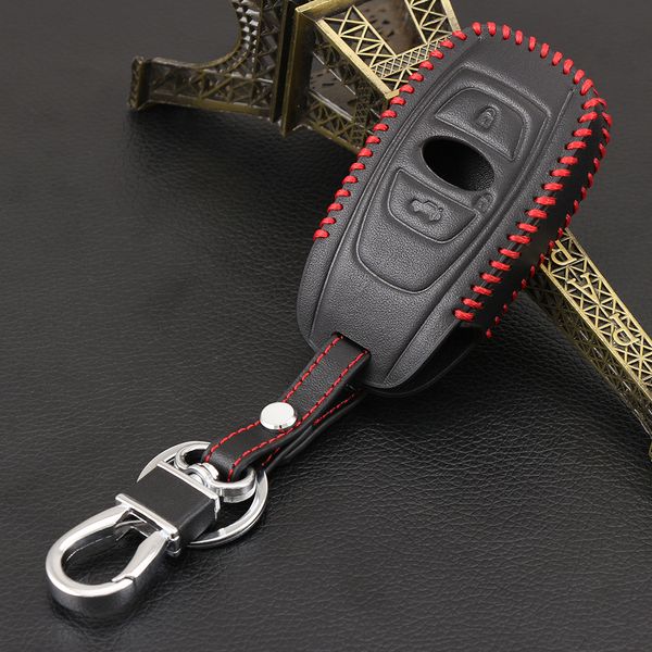

genuine leather car cover case style key chain ring for brz xv forester legacy outback car keys shell