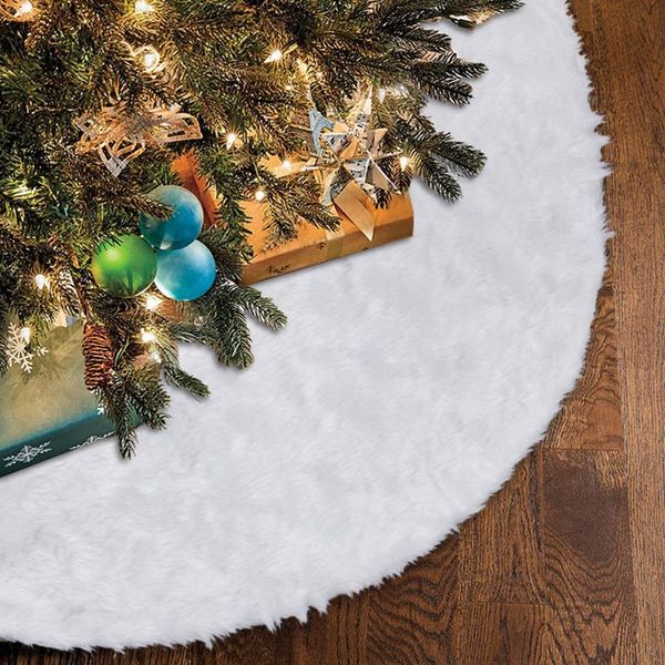 

23/30/35/40inch christmas tree skirt faux fur xmas tree skirt snow carpet christmas decorations holiday ornaments pet favor