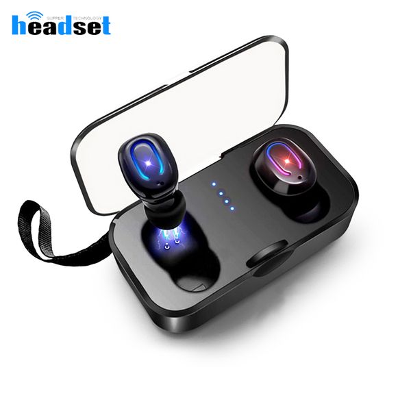 

fashion ti8s bluetooth earphones tws 5.0 wireless headphone in-ear handssports bass earbuds with mic charging box