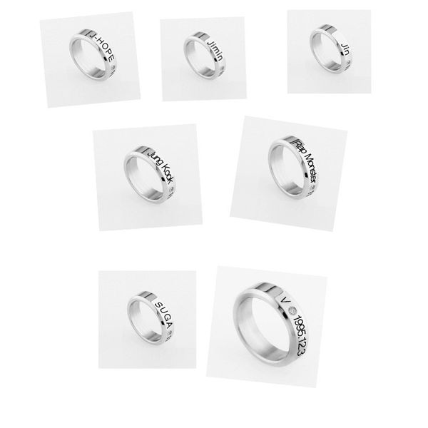 

kpop jungkook v suga jimin j-hope jin rm rap monster ring jewelry birthday aid student lovers ring hand jewelry women fans gifts, Golden;silver