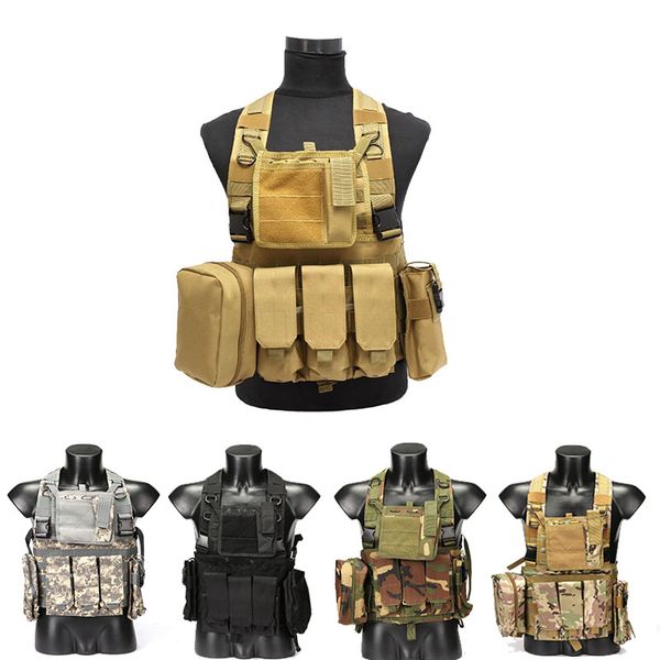 

tactical vest camouflage combat multi pockets adjustable vests 600d molle army cs tactical sleeveless jackets clothing, Gray;blue