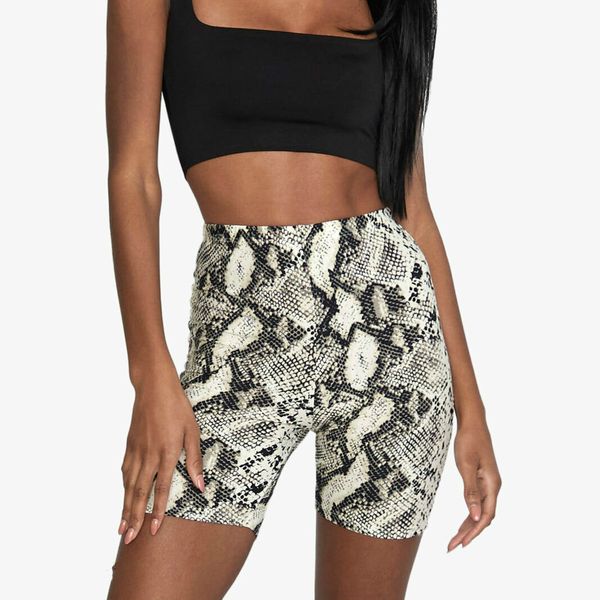 

fashion leopard print women's yoga exercise running fitness leggings elastic trend sports shorts, White;red