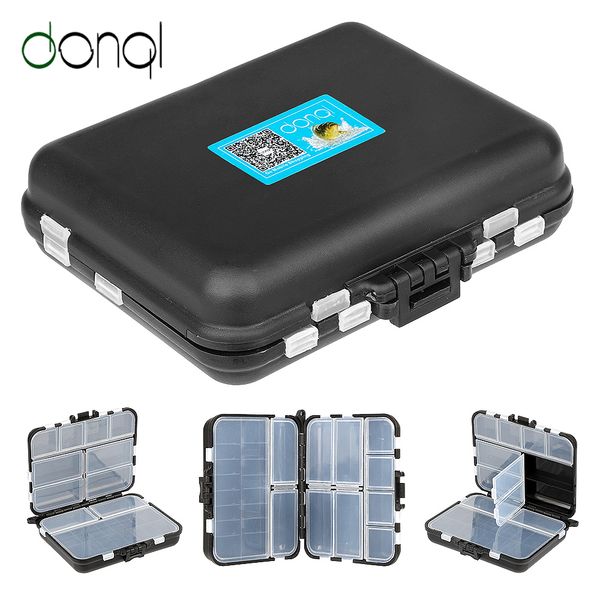 

donql fishing tackle box for baits hooks fishing accessories 9/26 compartments storage spoon lure small plastic box