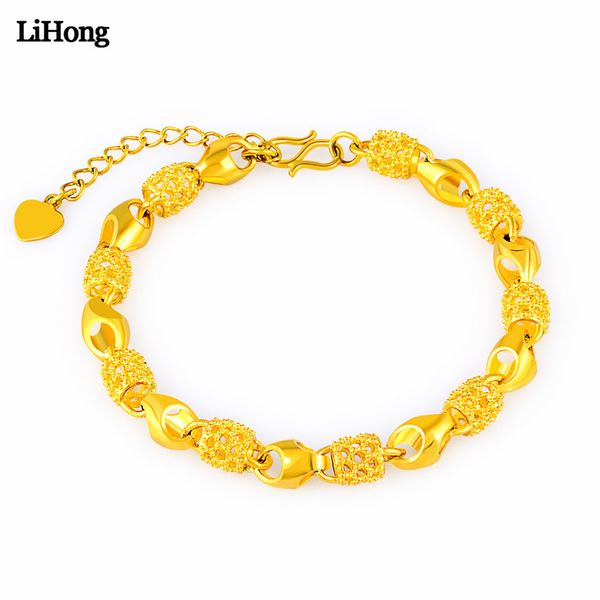 

new designer female accessories gold color hollow ball bracelet ladies fashion luxury jewelry gift ing, Black