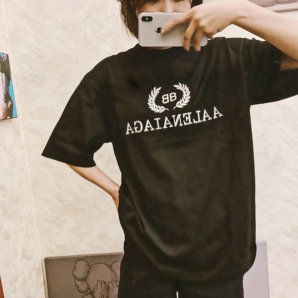 

B Letter Women Summer Designer Loose Tshirts Round Neck Wheat Short Sleeve Clothing Cotton Fashion Apparel