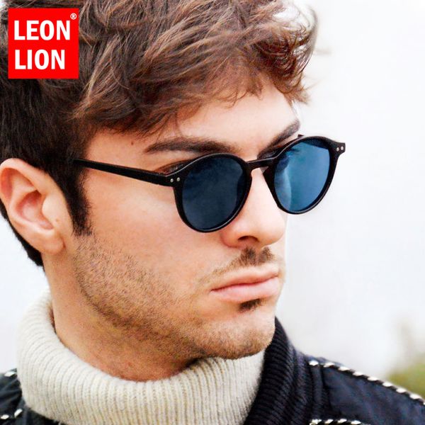 

leonlion 2020 vintage rice nail round women/men sunglasses brand glasses ocean lens shopping feminino, White;black