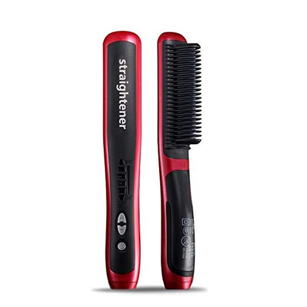 

hair straightener brush ceramic heating anti-scald/static comb professional hair straightening iron, Black