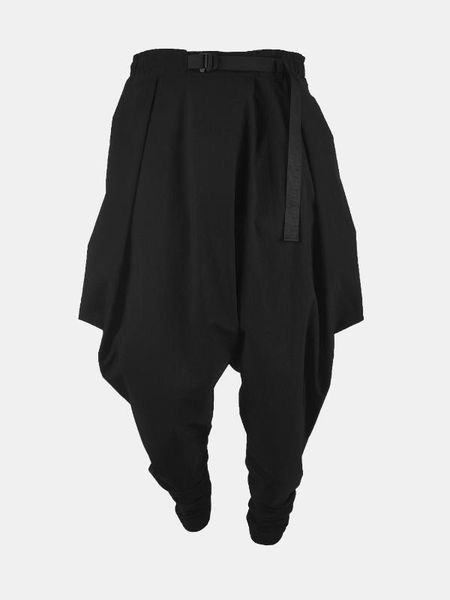 

2020 new fashion brand men's personality tapered loose trousers japanese street fashion men's harem pants singer costumes, Black