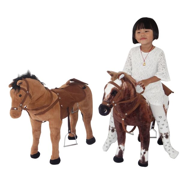 Dorimytrader 80 cm Simulazione Animale da equitazione Cavallo Peluche Grandi animali morbidi di peluche Cavallo per bambini Ottimo regalo 3 colori DY60967