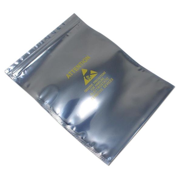 

50pcs/lot zip lock esd anti static electronic accessories shielding packing bags self seal antistatic bag with attention printed
