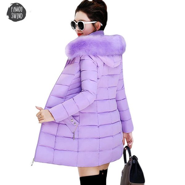 

winter women jackets coats collar cotton hooded parkas feminina warm outwear faux fur new plus size 3xl long coats, Black