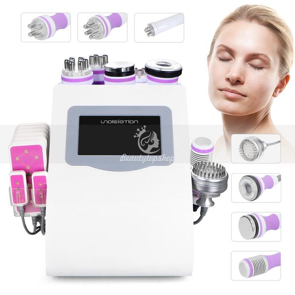

9 in 1 cavitation radio frequency vacuum cold pn lipo laser cooling pn therapy skin tighten fat loss machine 6 big 2 small