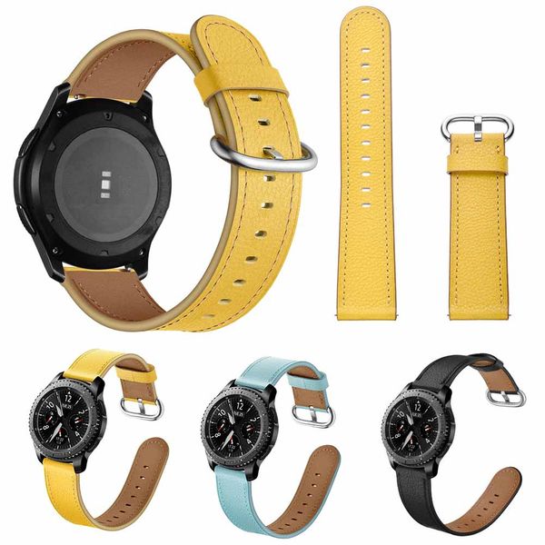 

20mm leather replacement watch wrist strap band for samsung galaxy watch 42mm, Black;brown