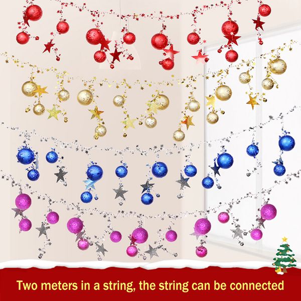 

christmas pendants jingle bell bow 2 m christmas tree hanging festive supplies five star ball decoration gift xmas tree ornament
