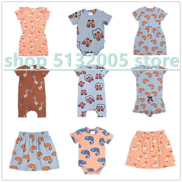 

pre-sale 2020 carliq new children's clothing bird print dress little girls dresses, Red;yellow