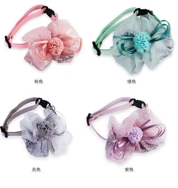 

comfortable, bell, handmade flower puppy dog cat collar flower bell kitten neck strap band necklace pet supplies