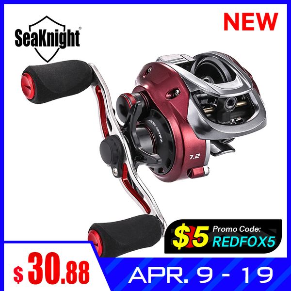 

seaknight red 7.2:1 micro centrifugal brake system baitcasting reel 192g ultra-light fishing reel short shaft spool 2020 new