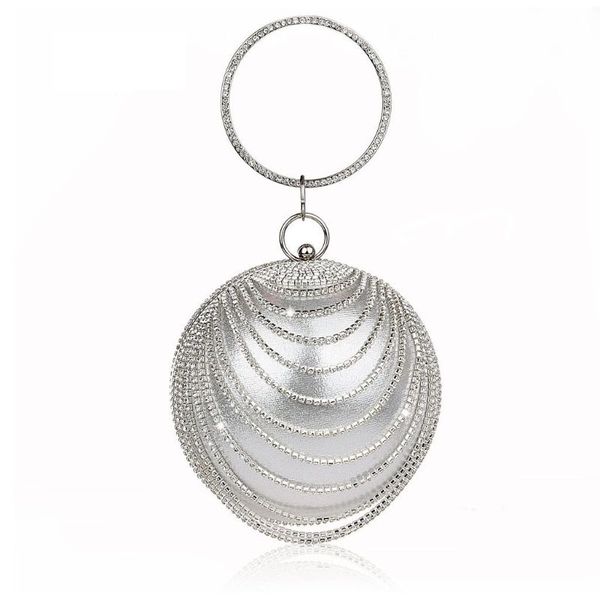 

round shape evening bag women wristlets clutch tote wedding handbag purse new