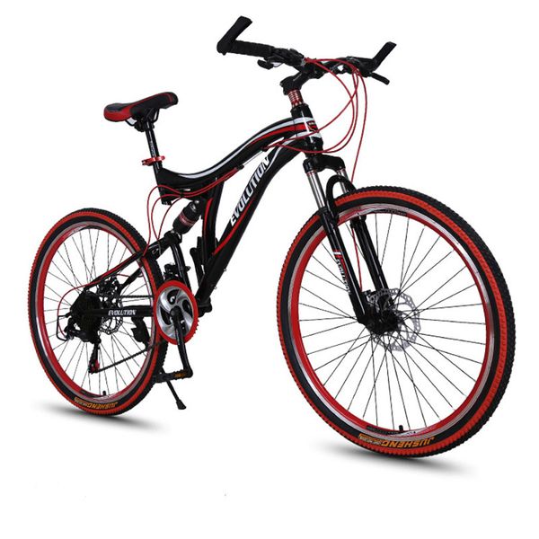 

flexible tail wheel mountain bike 26 inch 21 speed aluminum alloy foldable double disc brake bicycle