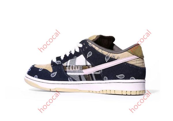 

hococal new arrival travis scotts x sb dunk low fashion luxury sneakers black parachute beige petra brown black ct5053-001, Black;red