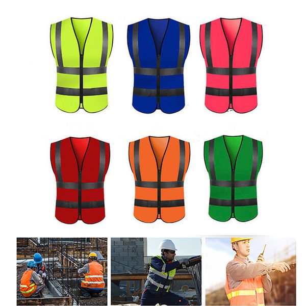 

high visibility running cycling reflective vest men women security equipment night work outdoor work riding vest #2l25, Black