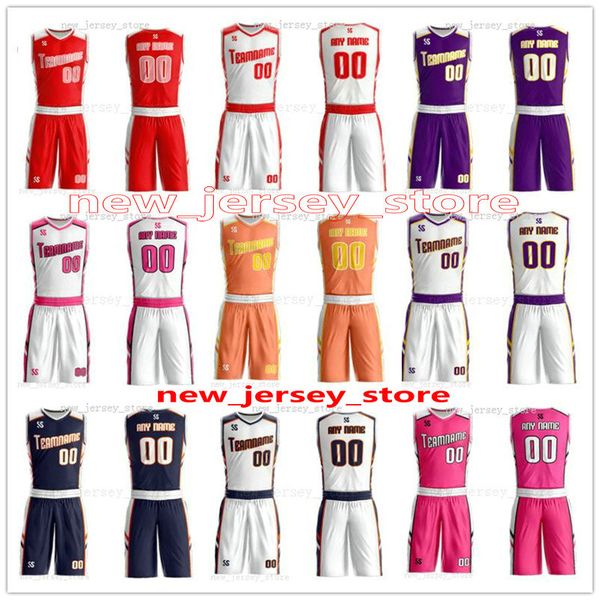 

customize any name any number man women lady youth kids boys basketball jerseys sport shirts as the pictures you offer zz0118, Black;red