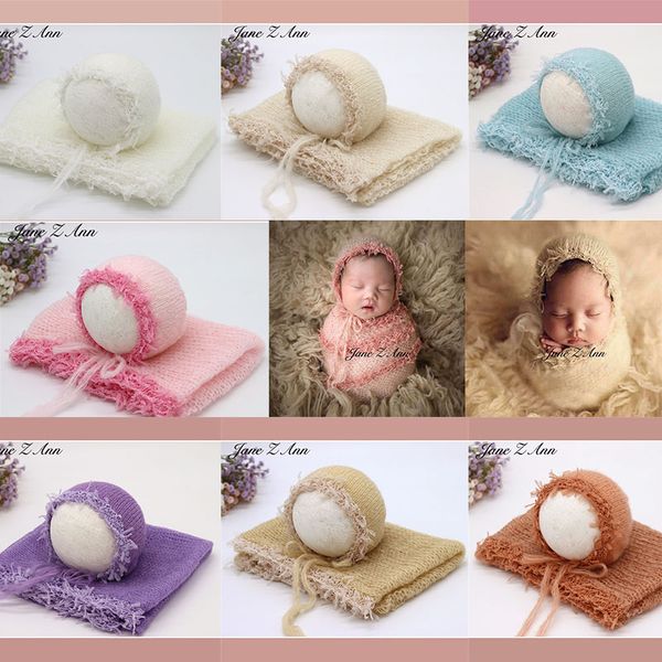 

jane z ann newborn pgraphy mohair fringe lace wrap hat baby studio shooting props multi-colors, Yellow