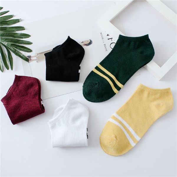 

1pairs ankle socks stripe comfortable cotton non-slip casual short women ankle socks breathable boat meias hosiery, Black;white