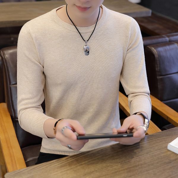 

new sweaters men casual autumn winter o-neck pullovers knitted slim fit long sleeve shirt mens sweaters male clothing, White;black